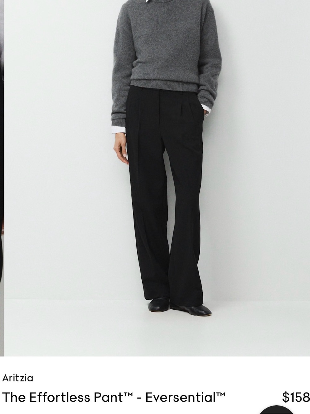 Aritzia The Effortless Pants - Eversential - Black Pleat-front High Rise Trouser